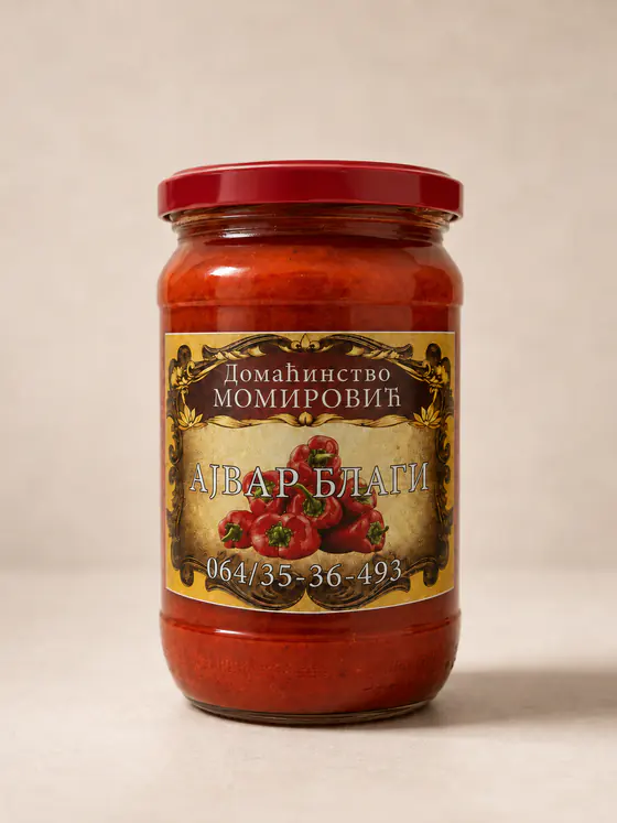 Ajvar blagi - domaći ajvar od pečene paprike